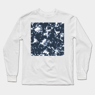 Navy blue Storm - Tie Dye Shibori Texture Long Sleeve T-Shirt